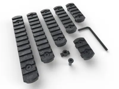 Gun Part1 Rail Section Accessories Low-poly 3D model