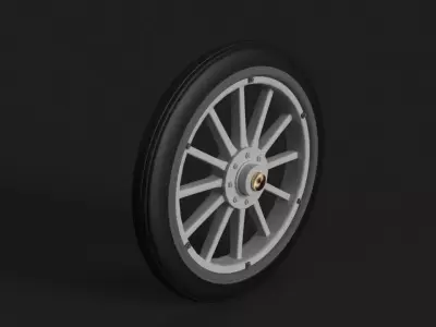 Oldtimer car wheel 3D model