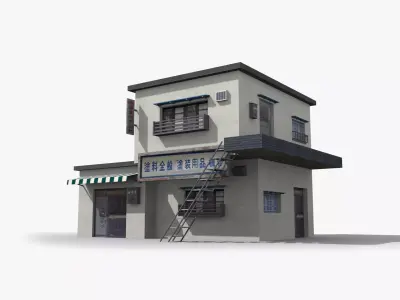 Japanese House x6 Low-poly 3D model purchase