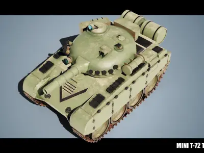 Mini T-72 Tank Low-poly 3D model