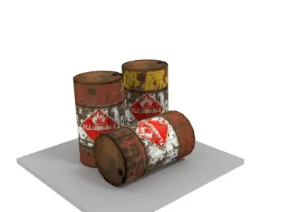Gas Barrel Low-poly 3D model