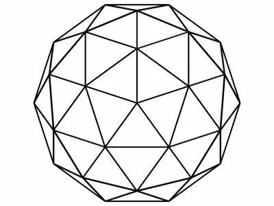 Wireframe Shape Geodesic Polyhedron Sphere 3D print model