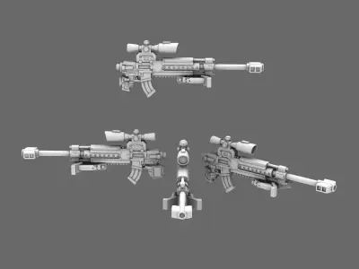 Space Knights AR Style Sniper Rifle LEFT 3D print model