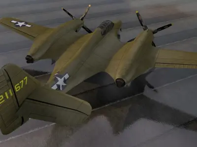 McDonnell XP-67 Moonbat 3D model