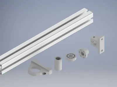 collection 1 metal nut with two holes 3D Model Pack