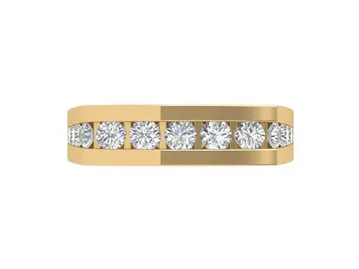 Solitaire Wedding Band 3D print model 16