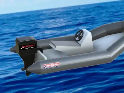 Inflatable boat 3D print model