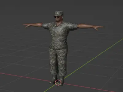 soldier in camouflage Low-poly 3D model