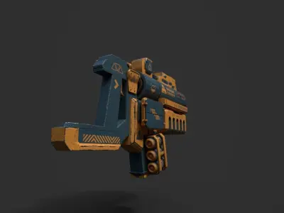 FUTURISTIC SYFY MACHINE GUN Low-poly 3D model