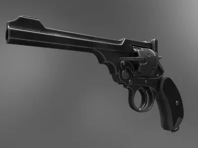 Webley Revolver  Low-poly 3D model