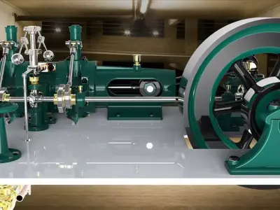 Valve steam model engine Free 3D model