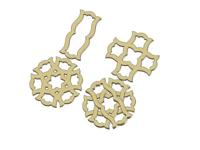 Arabian pattern pendants earrings or charms 3D print model
