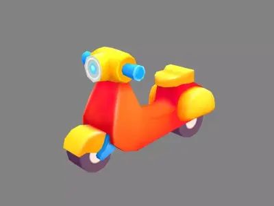 Cartoon scooter toy Low-poly 3D model