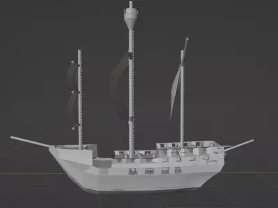 Brig low poly Low-poly 3D model