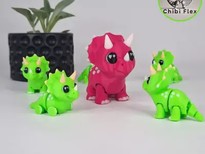 Flexi Mini Triceratops Print In Place No Supports 3D print model