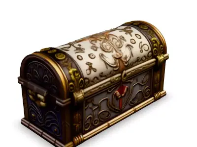 Ornate Treasure Chest 3D Model Low-poly 3D model