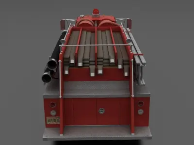 F-Series F-800 Fire Truck Unmarked 1964 Low-poly 3D model