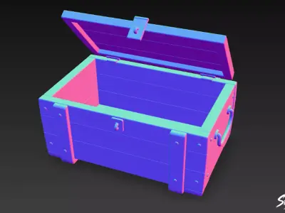 Ammo Crate Open Low-poly 3D model