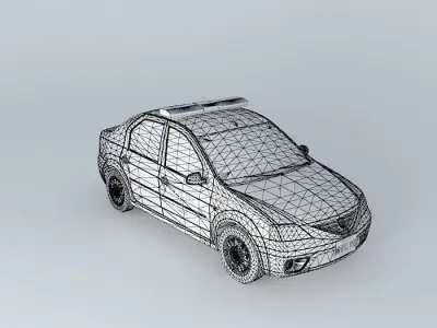 Dacia Logan  Ontario Provincial Police Car Free 3D model