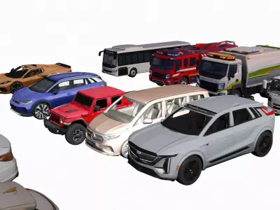 2026 low poly Mercedes Volkswagen Hyundai Chevrolet Toyota Isuzu Low-poly 3D model