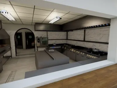 Commercial Restaurant Kitchen Project 3D model