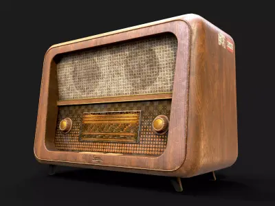 Rare Vintage Radio Low-poly 3D model