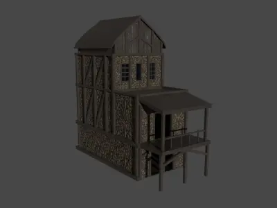 Medieval House Free low-poly 3D model buy