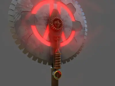 Steampunk Two-Handed Sawblade 3D model