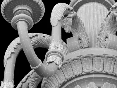 classical brass chandelier 2 3D model