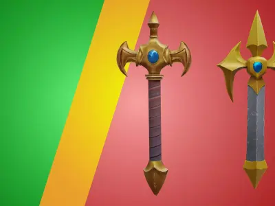 Stylized Weapon Free low-poly 3D model