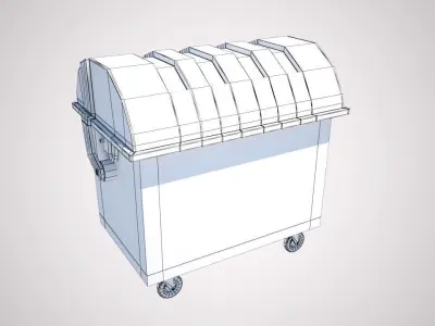 Dumpster garbage can on wheels Low-poly 3D model purchase