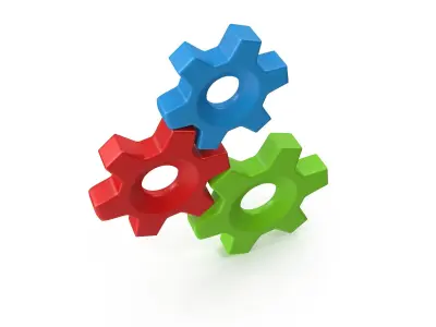 Gears Cartoon Low-poly 3D model