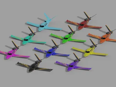 power rangers plane Low-poly 3D model