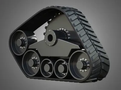  Rubber Track System 3 - Combine Harvester - Crawler Tractor  3D model