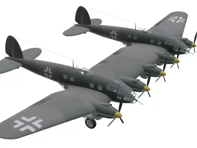 Heinkel He 111Z Zwilling Low-poly 3D model