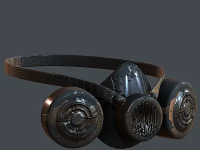 Gas mask helmet 3d model scifi Low-poly Low-poly 3D model Low-poly 3D model purchase
