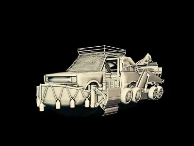 Fisherman Boat For games and movies scifi game-ready Low-poly 3D model