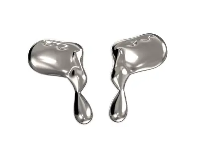 Organic Melted Earring 3D print model