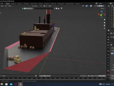 LOWPOLY CARGOSHIP Free 3D model