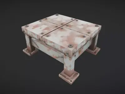rusty industrial metal platform 3D model