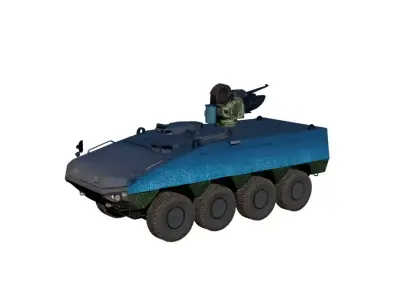 Patria AMV Armored Personnel Carrier Low Poly APC Model Low-poly 3D model