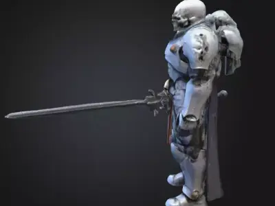 Grimdark SciFi Knight Champion 3D Printable STL 3D model