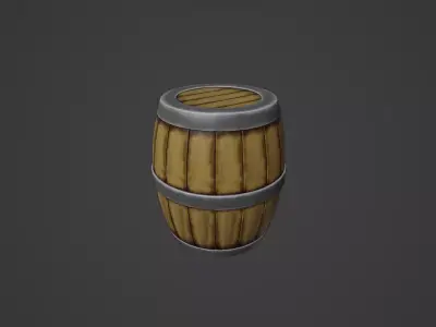 wooden barrel 3D model buy
