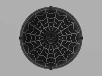 Medieval round  shield Low-poly 3D model