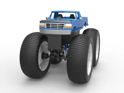 Vintage Monster Truck Scale 1 to 25 3D print model get