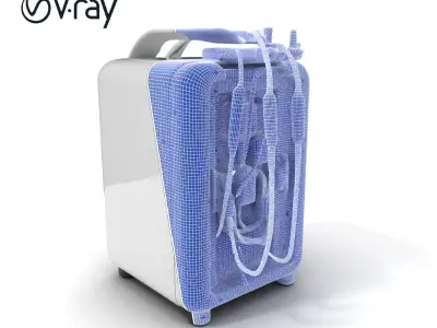 Medical Equipment Device Model Pack with Multiple Attachments Low-poly 3D model