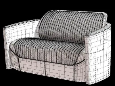 Aviator Sofa Double 3D model