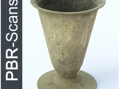Dump High Poly old metal cup 3D model