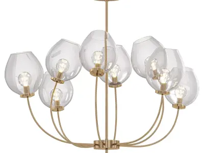 Minimalist glass chandelier 3D model