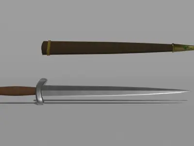 Dagger sword and Low-poly 3D model